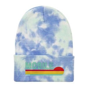 Mobile Alabama Retro Sunset Tie Dye 12in Knit Beanie