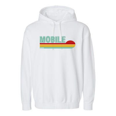 Mobile Alabama Retro Sunset Garment-Dyed Fleece Hoodie