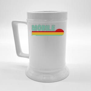 Mobile Alabama Retro Sunset Beer Stein