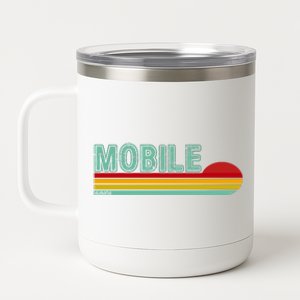 Mobile Alabama Retro Sunset 12 oz Stainless Steel Tumbler Cup