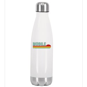 Mobile Alabama Retro Sunset Stainless Steel Insulated Water Bottle