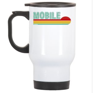 Mobile Alabama Retro Sunset Stainless Steel Travel Mug