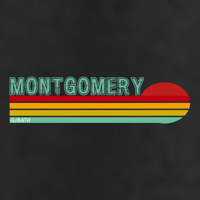 Montgomery Alabama Retro Sunset Cool Comfort Performance Bucket Hat