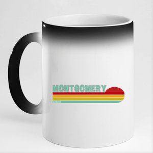 Montgomery Alabama Retro Sunset 11oz Black Color Changing Mug