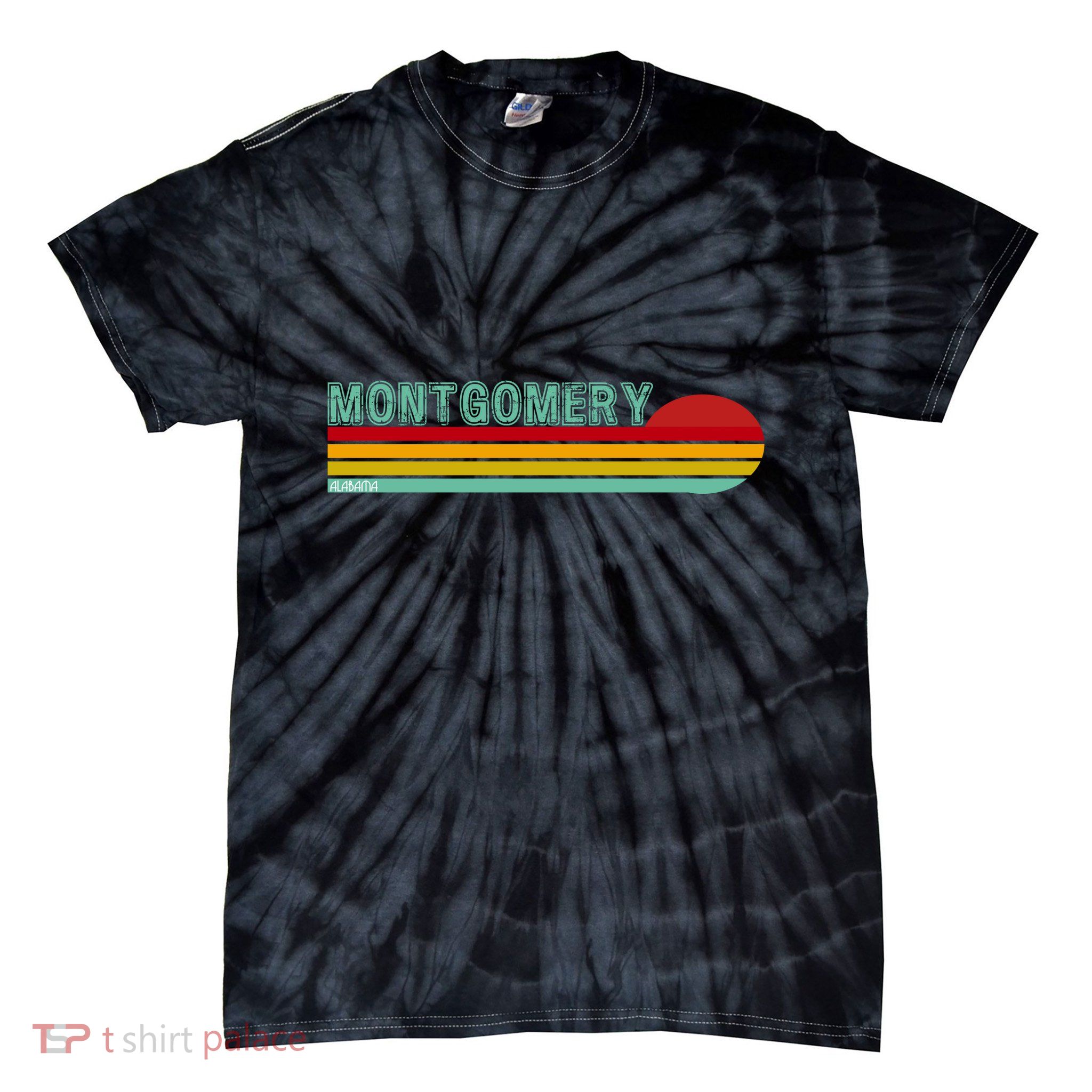Montgomery Alabama Retro Sunset Tie-Dye T-Shirt