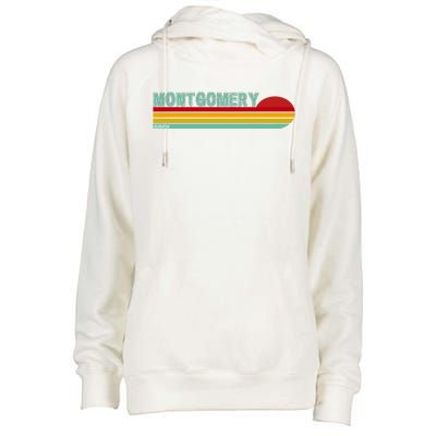 Montgomery Alabama Retro Sunset Womens Funnel Neck Pullover Hood