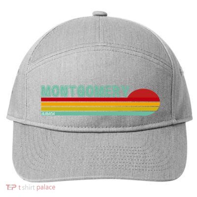 Montgomery Alabama Retro Sunset 7-Panel Snapback Hat