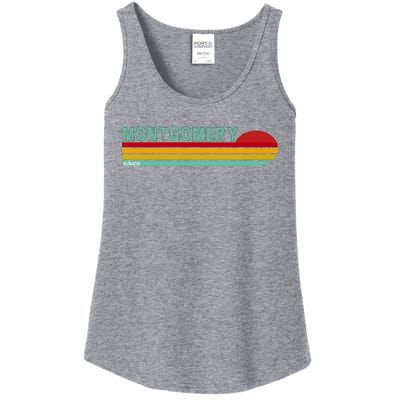 Montgomery Alabama Retro Sunset Ladies Essential Tank