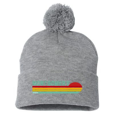 Montgomery Alabama Retro Sunset Pom Pom 12in Knit Beanie