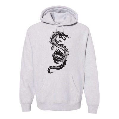 Martial Arts Red Chinese Firedrake Dragon Print Art Premium Hoodie