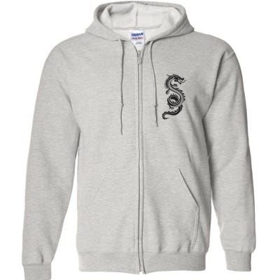 Martial Arts Red Chinese Firedrake Dragon Print Art Full Zip Hoodie