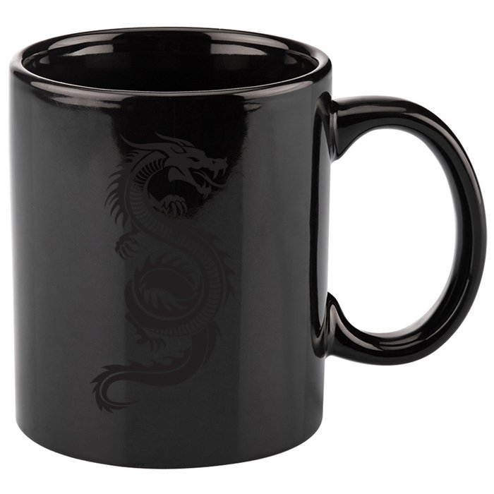 Martial Arts Red Chinese Firedrake Dragon Print Art 11oz C Handle Ceramic Mug