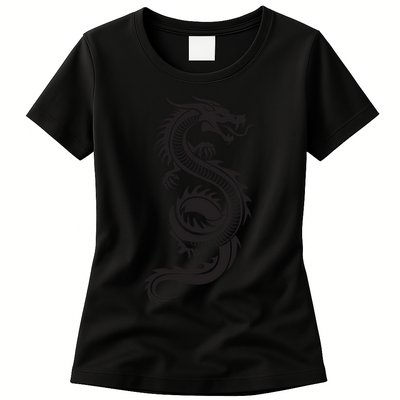 Martial Arts Red Chinese Firedrake Dragon Print Art Womens T-Shirt