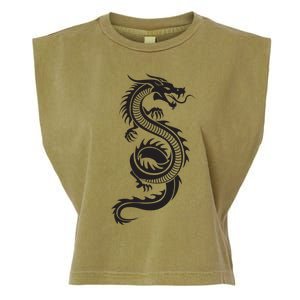 Martial Arts Red Chinese Firedrake Dragon Print Art Garment-Dyed Women's Muscle Tee