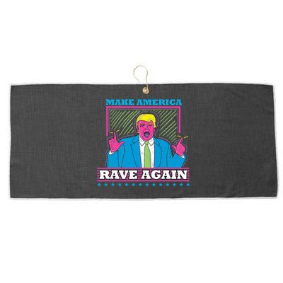 Make America Rave Again Funny Trump Edm Large Microfiber Waffle Golf Towel