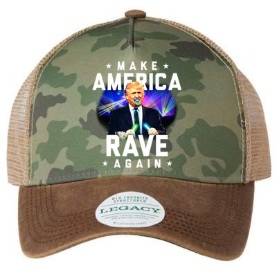 Make America Rave Again Funny Trump Festival Gift Legacy Tie Dye Trucker Hat