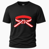 Martial Arts Red Belt With White Stripe Cooling Performance Crew T-Shirt