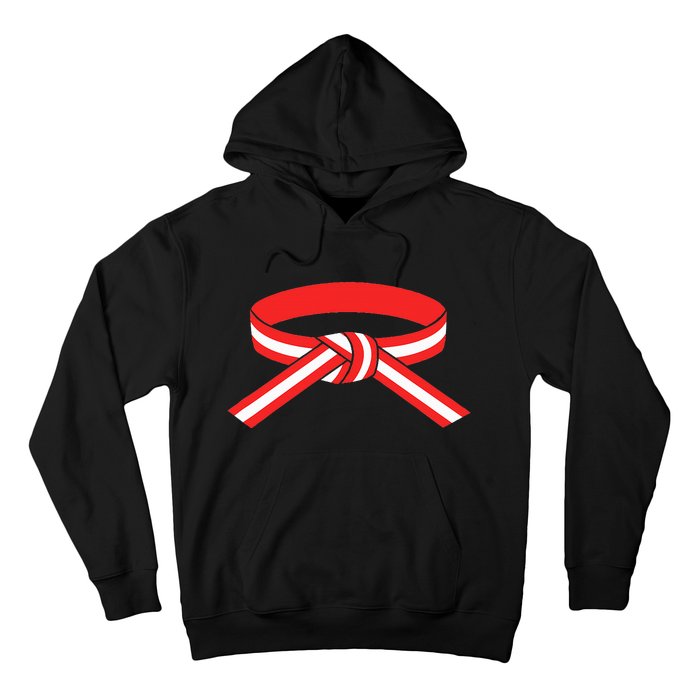 Martial Arts Red Belt With White Stripe Hoodie