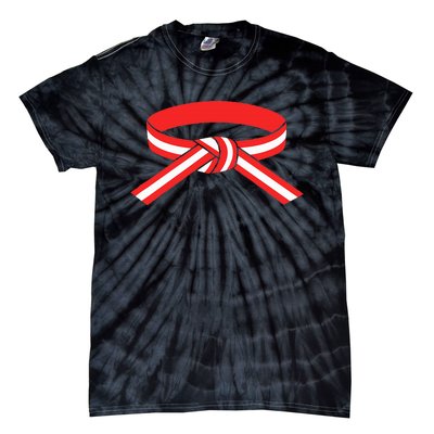 Martial Arts Red Belt With White Stripe Tie-Dye T-Shirt