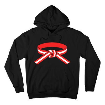 Martial Arts Red Belt With White Stripe Tall Hoodie