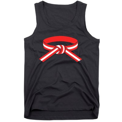 Martial Arts Red Belt With White Stripe Tank Top