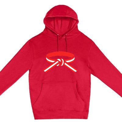 Martial Arts Red Belt With White Stripe Premium Pullover Hoodie