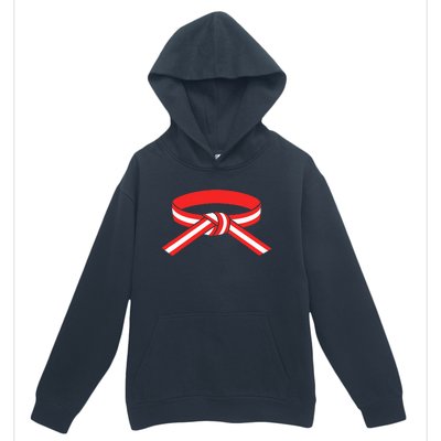 Martial Arts Red Belt With White Stripe Urban Pullover Hoodie