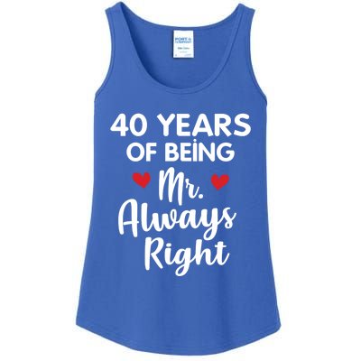 Mr Always Right 40th Wedding Anniversary Gift For Husband Funny Gift Ladies Essential Tank