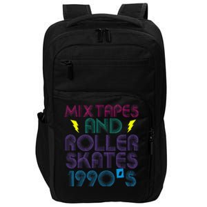 Mixtapes And Roller Skates 90s Cassettes Era Music Funny Impact Tech Backpack