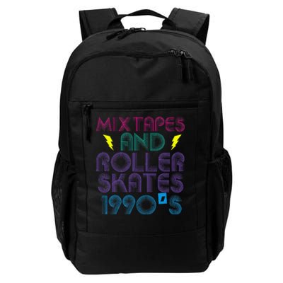 Mixtapes And Roller Skates 90s Cassettes Era Music Funny Daily Commute Backpack