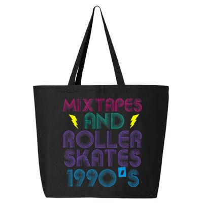 Mixtapes And Roller Skates 90s Cassettes Era Music Funny 25L Jumbo Tote