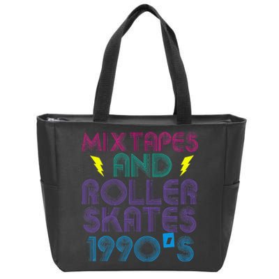 Mixtapes And Roller Skates 90s Cassettes Era Music Funny Zip Tote Bag