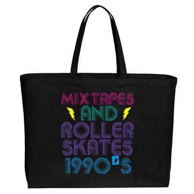 Mixtapes And Roller Skates 90s Cassettes Era Music Funny Cotton Canvas Jumbo Tote