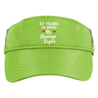 Mr Always Right 57th Wedding Anniversary Gift For Husband Gift Adult Drive Performance Visor