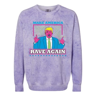 Make America Rave Again Funny Trump Edm Colorblast Crewneck Sweatshirt