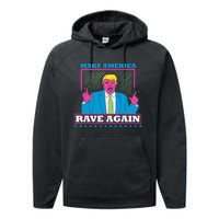 Make America Rave Again Funny Trump Edm Performance Fleece Hoodie