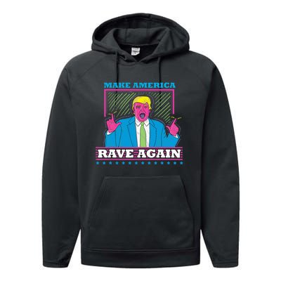 Make America Rave Again Funny Trump Edm Performance Fleece Hoodie