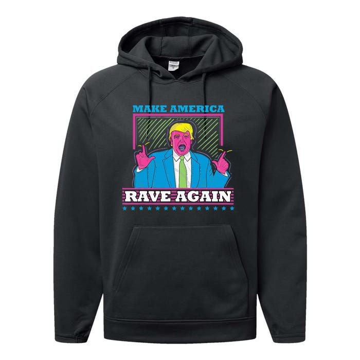 Make America Rave Again Funny Trump Edm Performance Fleece Hoodie