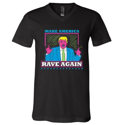 Make America Rave Again Funny Trump Edm V-Neck T-Shirt