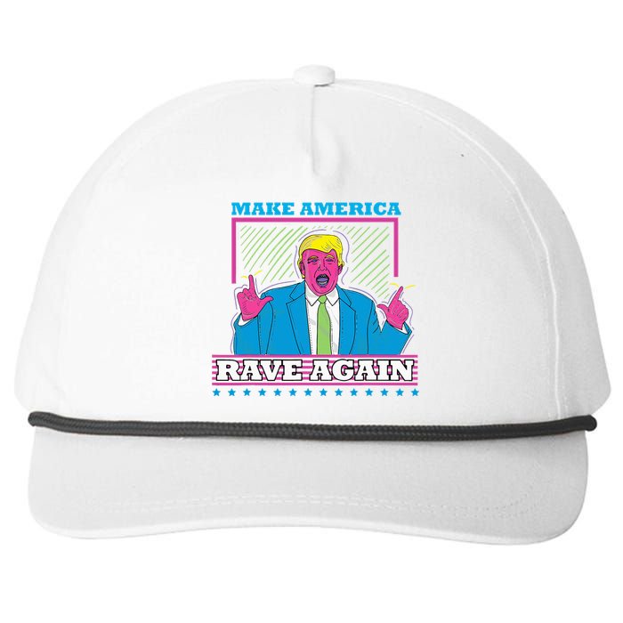 Make America Rave Again Funny Trump Edm Snapback Five-Panel Rope Hat