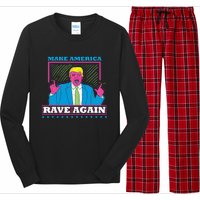 Make America Rave Again Funny Trump Edm Long Sleeve Pajama Set