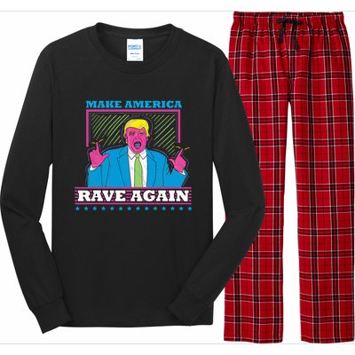 Make America Rave Again Funny Trump Edm Long Sleeve Pajama Set