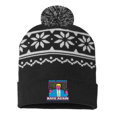 Make America Rave Again Funny Trump Edm USA-Made Snowflake Beanie