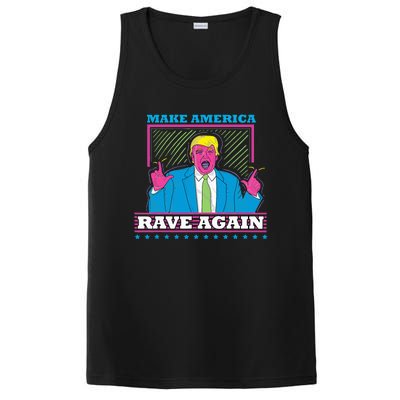 Make America Rave Again Funny Trump Edm PosiCharge Competitor Tank