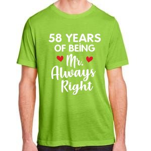 Mr Always Right 58th Wedding Anniversary Gift For Husband Gift Adult ChromaSoft Performance T-Shirt