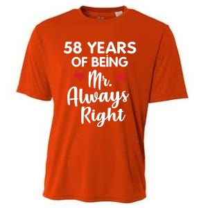 Mr Always Right 58th Wedding Anniversary Gift For Husband Gift Cooling Performance Crew T-Shirt