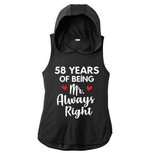 Mr Always Right 58th Wedding Anniversary Gift For Husband Gift Ladies PosiCharge Tri-Blend Wicking Draft Hoodie Tank