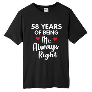 Mr Always Right 58th Wedding Anniversary Gift For Husband Gift Tall Fusion ChromaSoft Performance T-Shirt