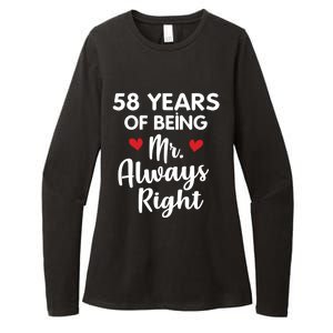 Mr Always Right 58th Wedding Anniversary Gift For Husband Gift Womens CVC Long Sleeve Shirt