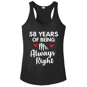 Mr Always Right 58th Wedding Anniversary Gift For Husband Gift Ladies PosiCharge Competitor Racerback Tank